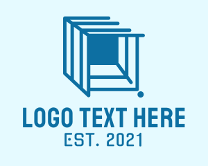 Logistics - Blue Container Cube logo design