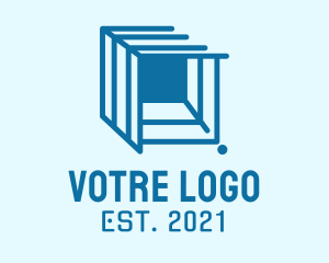 Blue Container Cube logo design
