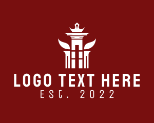 Silhouette - Royal Crown Pillar Temple logo design
