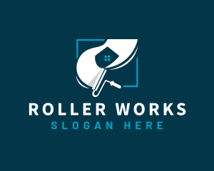 House Paint Roller logo design