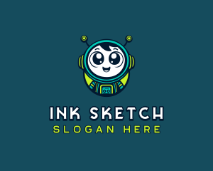 Cartoon Space Astronaut logo design