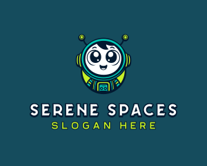 Cartoon Space Astronaut logo design