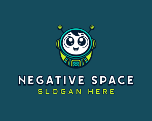 Cartoon Space Astronaut logo design