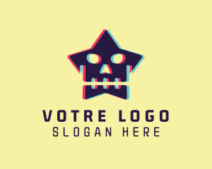 Edm - Gaming Star Skull logo design