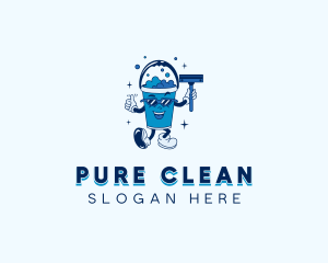 Bucket Squeegee Cleaning logo design