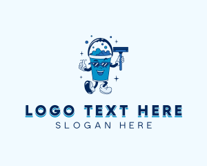 Bucket - Bucket Squeegee Cleaning logo design