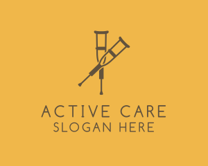 Physiotherapy - Injury Axillary Crutches logo design