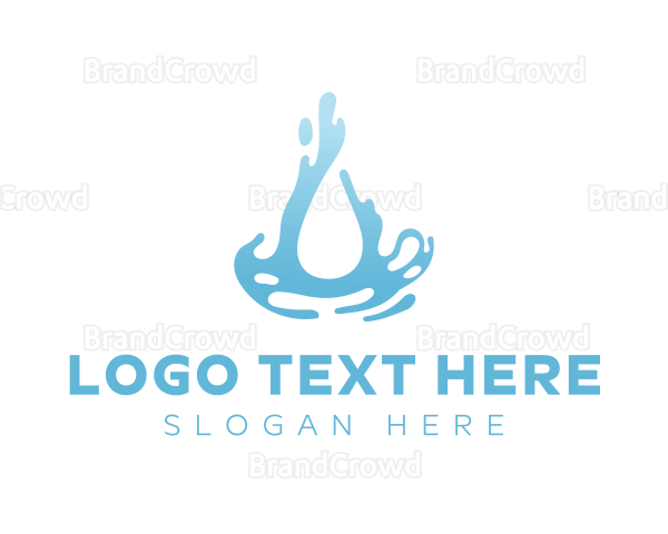 Abstract Clean Water Flow Logo
