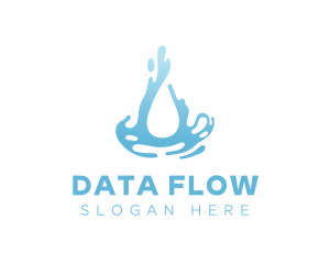 Abstract Clean Water Flow logo design