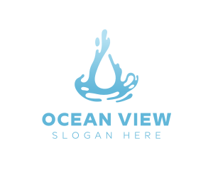 Abstract Clean Water Flow logo design