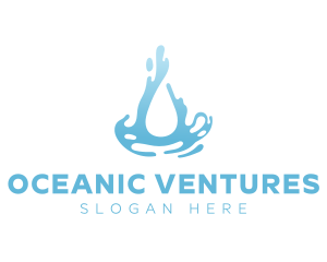 Abstract Clean Water Flow logo design