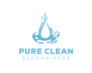 Abstract Clean Water Flow logo design