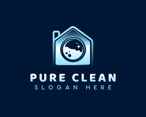 Laundromat Wash Cleaning logo design