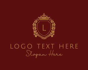 Gold - Elegant Crown Shield logo design