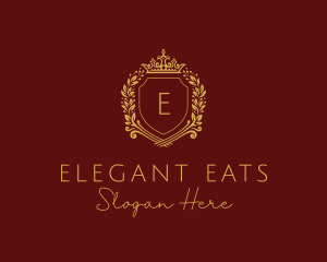 Elegant Crown Shield logo design