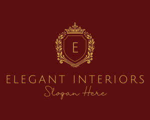 Elegant Crown Shield logo design