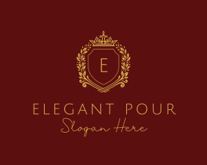 Elegant Crown Shield logo design