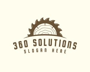 Saw Blade Wood Trunk logo design