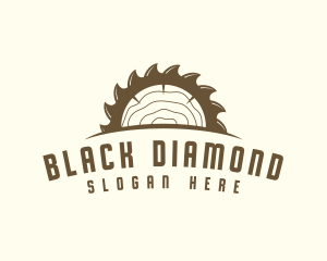 Saw Blade Wood Trunk logo design