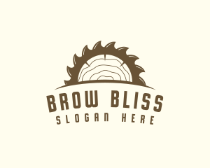 Saw Blade Wood Trunk logo design