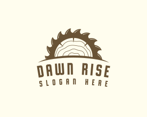 Saw Blade Wood Trunk logo design