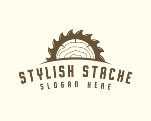 Saw Blade Wood Trunk logo design