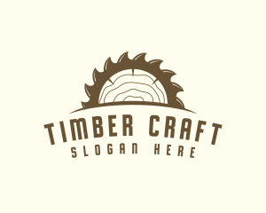 Saw Blade Wood Trunk logo design