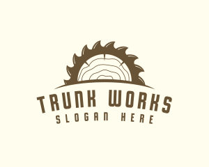 Trunk - Saw Blade Wood Trunk logo design