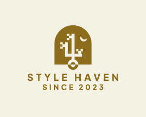 Hostel - Key Real Estate Pixels logo design