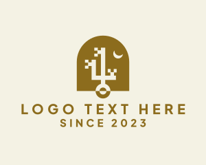 Hostel - Key Real Estate Pixels logo design