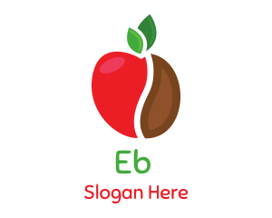 Eat - Apple Coffee Bean logo design