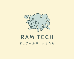 Happy Sheep Love logo design