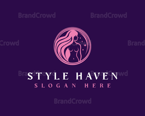 Woman Stars Hair Logo