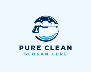 Pressure Washer Cleaning Suds logo design