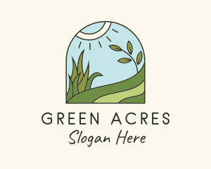 Grassland - Yard Sun Grass logo design
