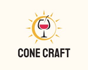 Daytime Wine Glass logo design