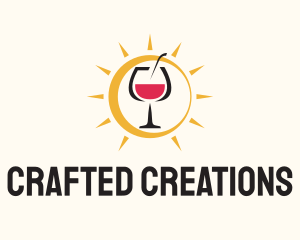 Daytime Wine Glass logo design