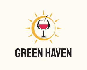 Cooler - Daytime Wine Glass logo design