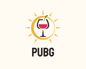 Liquor - Daytime Wine Glass logo design