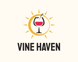 Daytime Wine Glass logo design