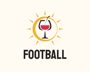 Cocktail - Daytime Wine Glass logo design