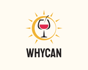 Cocktail - Daytime Wine Glass logo design