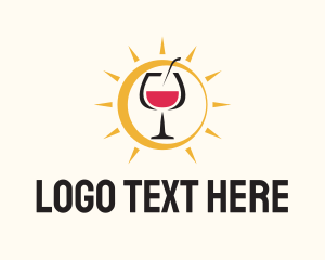 Draught Beer - Daytime Wine Glass logo design