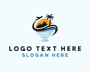 Location - Summer Beach Travel GPS logo design