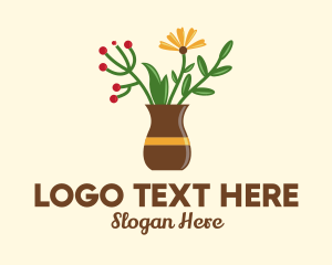 Flower Shop - Flower Vase Decor logo design