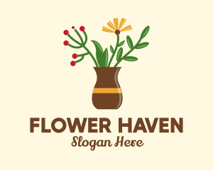 Flower Vase Decor  logo design