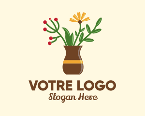 Leaf - Flower Vase Decor logo design