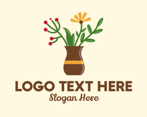 Leaf - Flower Vase Decor logo design