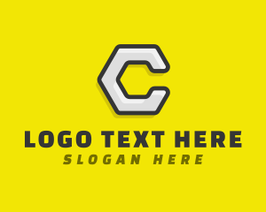 Hexagon Business Cog Letter C logo design