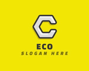 Hexagon Business Cog Letter C Logo